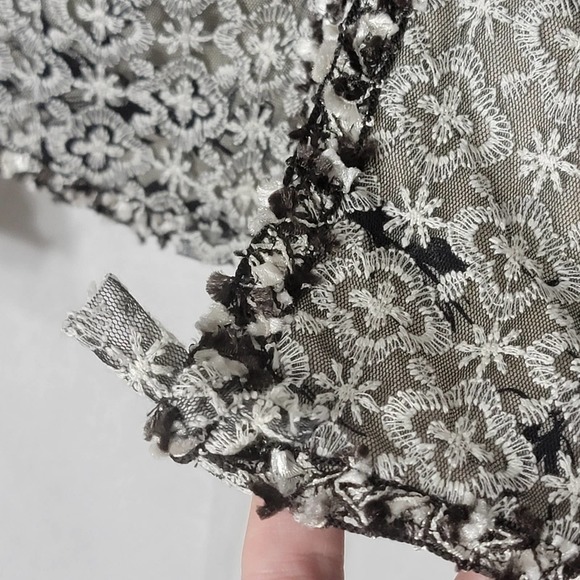 Jones New York Lace Mesh Bow 2 Hook Blazer Black/Cream 14P - Picture 8 of 12